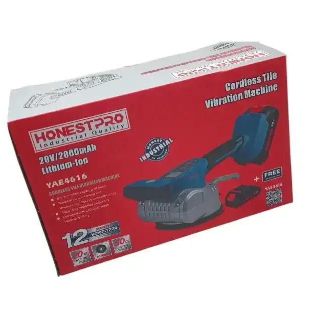 الة شفط و وضع السيراميك  Ventouse vibrante Carrelage HONESTPRO YAE4616 20V 2.0A 4