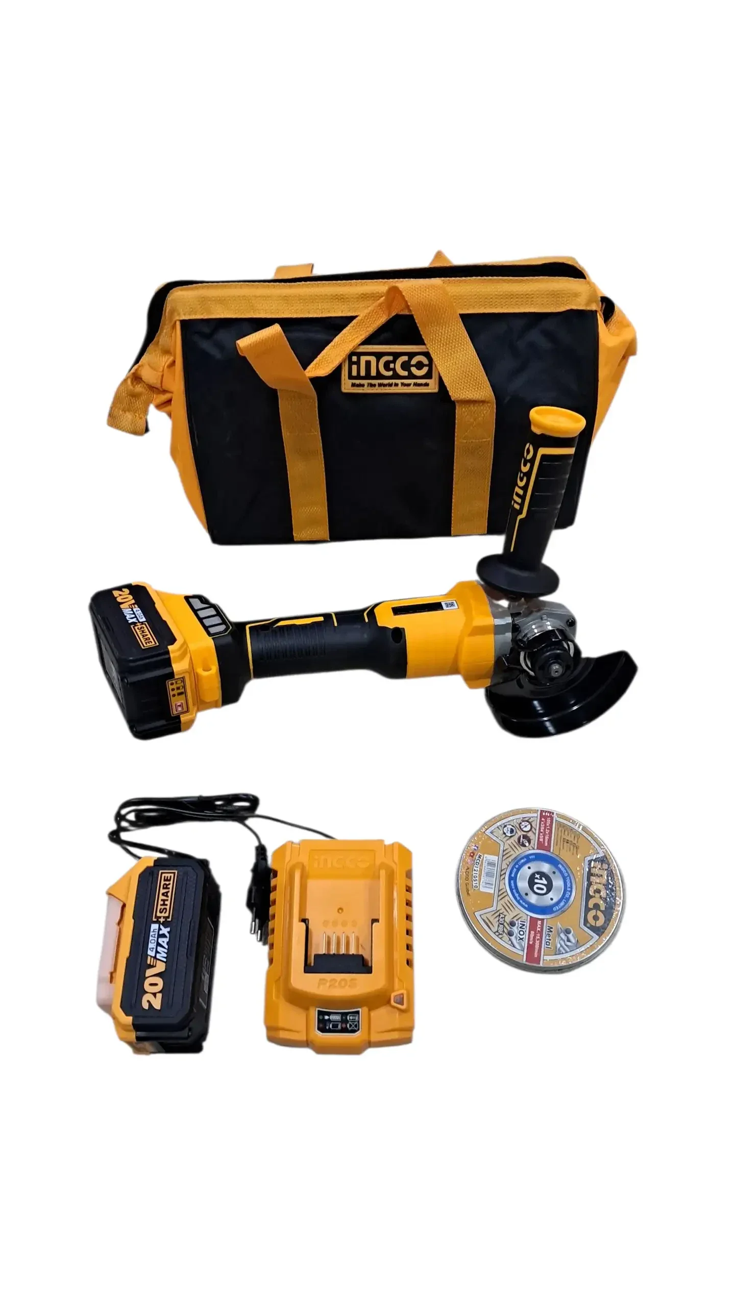 الة القطع بالبطارية Meuleuse angulaire a batterie 20V Ingco CAGLI2011582