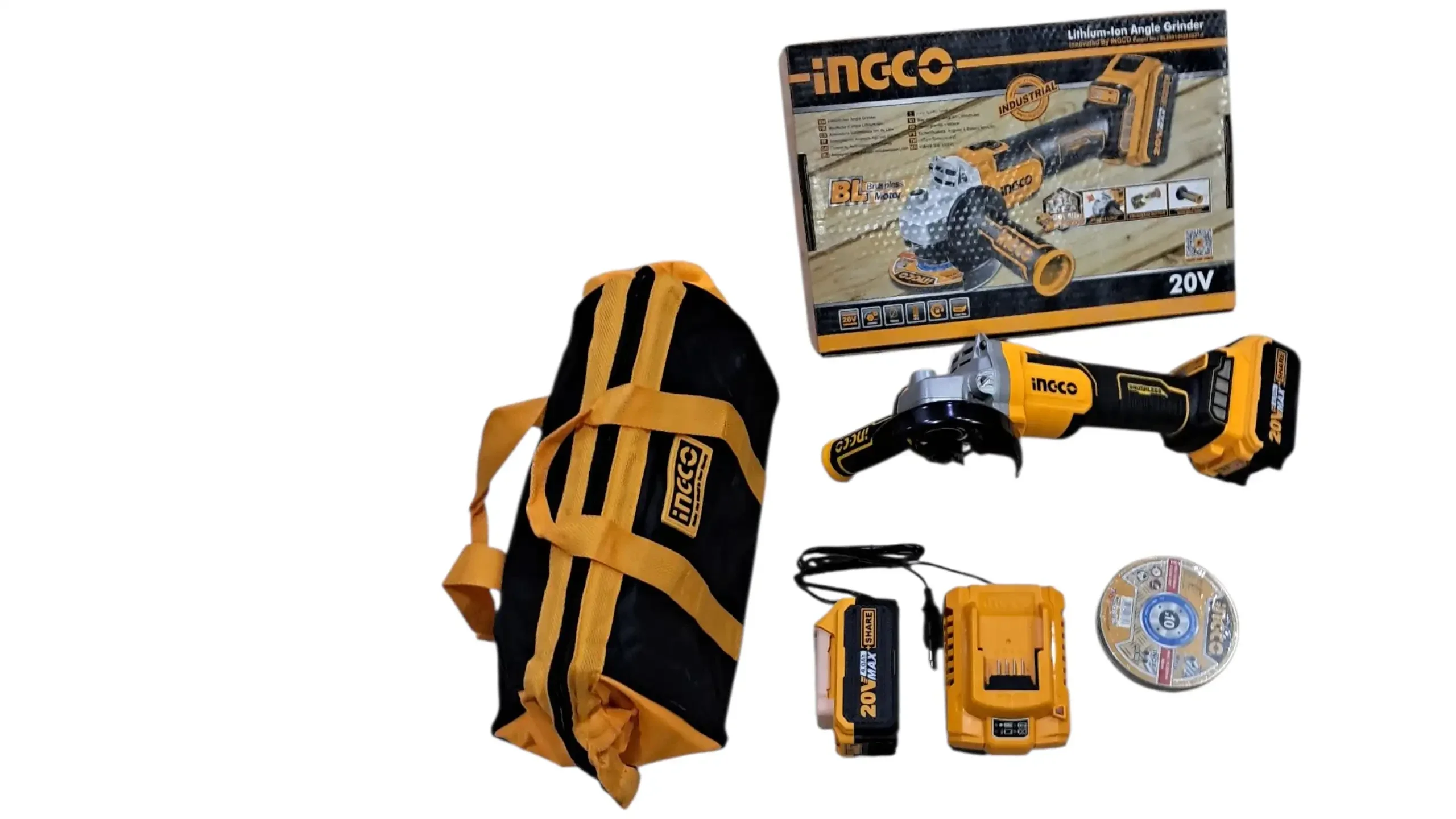 الة القطع بالبطارية Meuleuse angulaire a batterie 20V Ingco CAGLI2011582 6