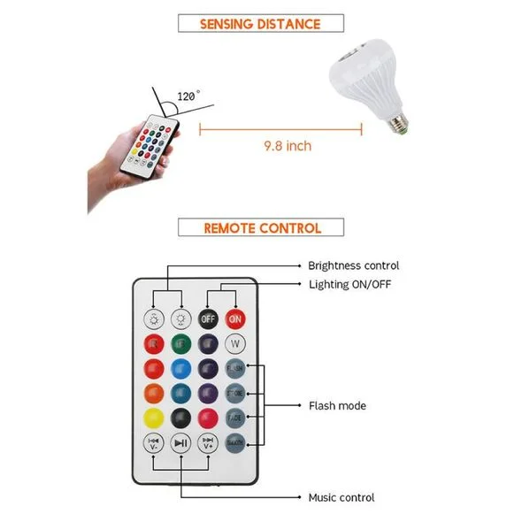 Lampe LED Bluetooth Multi Couleur 10