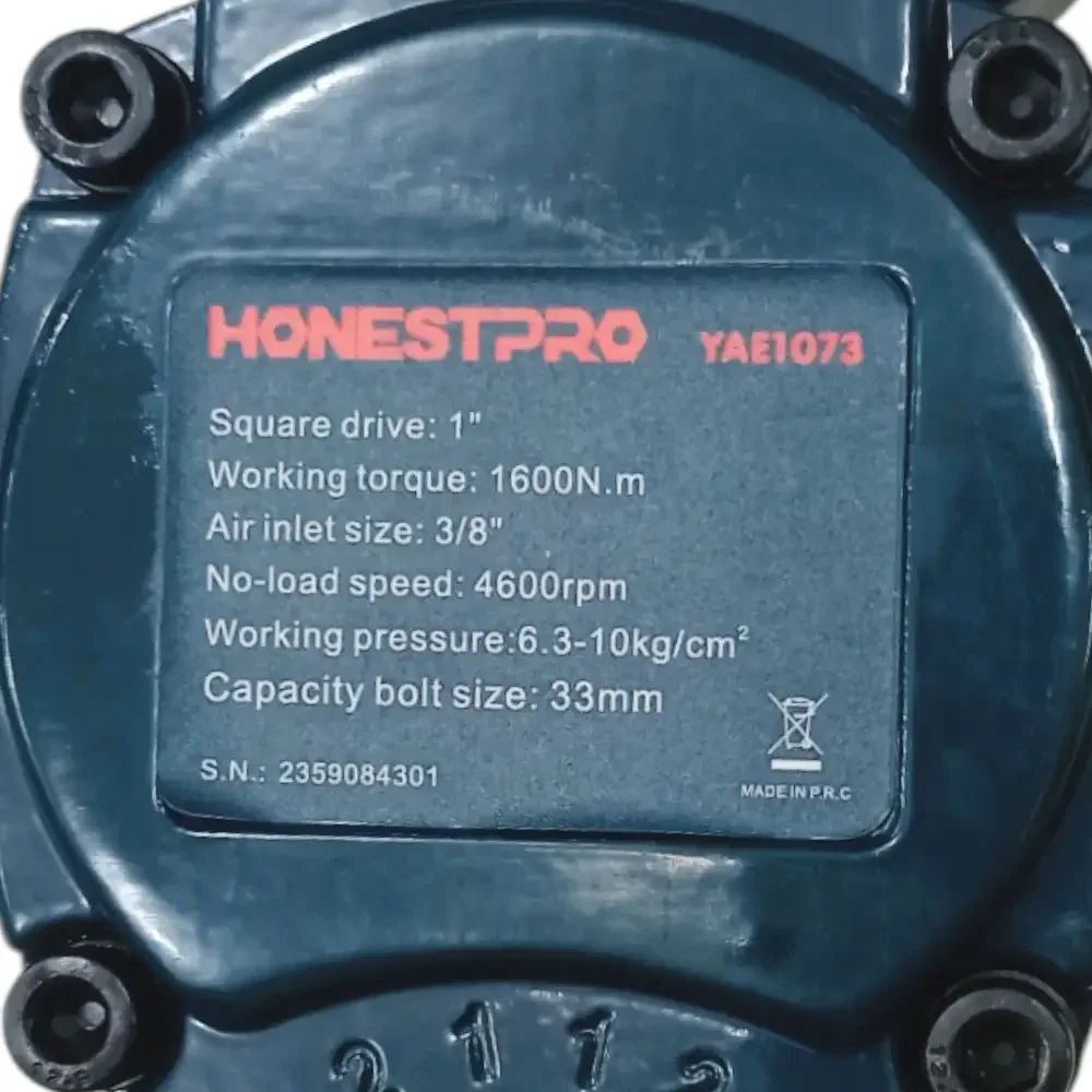 مفك البراغي بالضغط  Clé A Choc Pneumatique Lourd 1600nm 1" HONESTPRO YAE1073 4