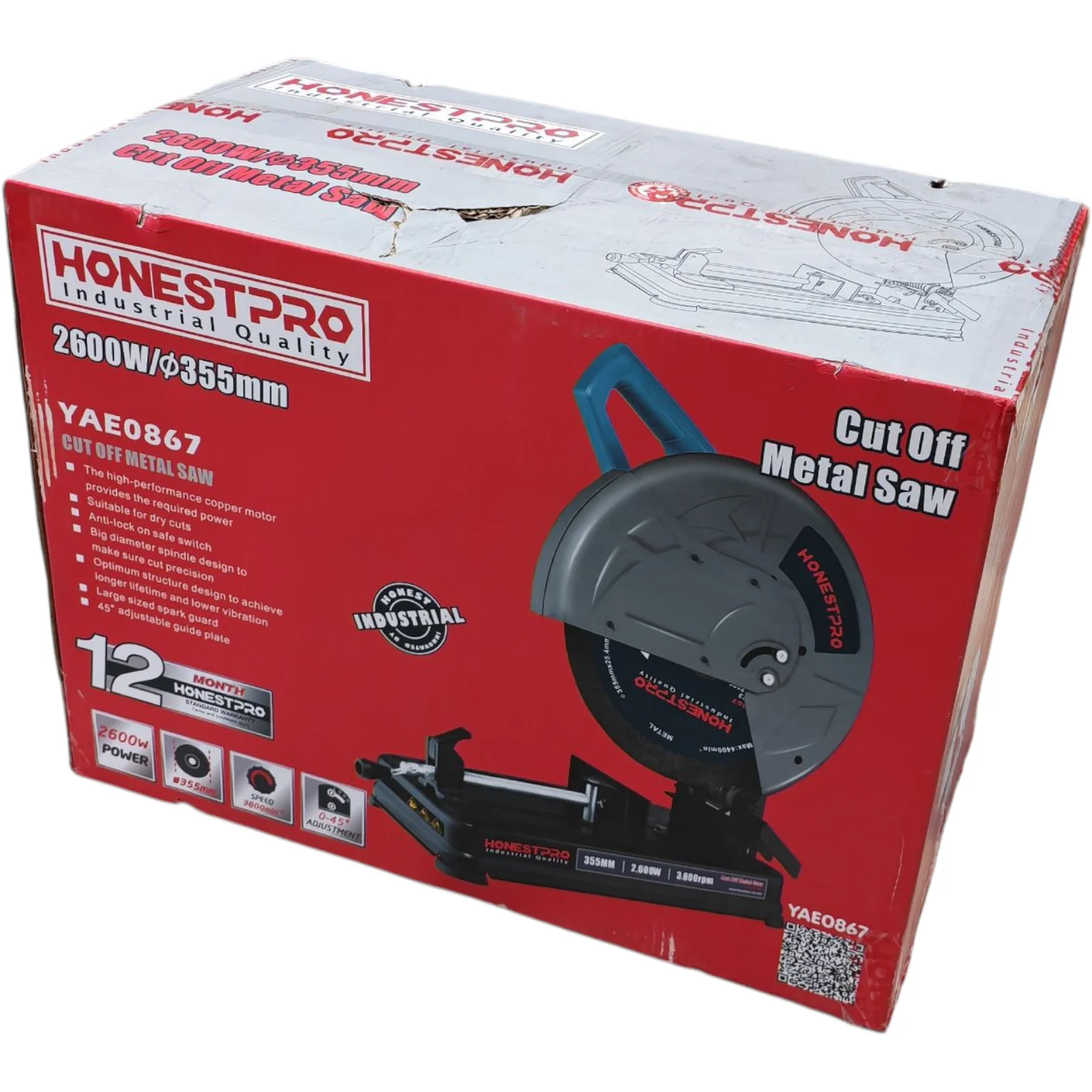 الة قطع الحديد tronçonneuse à table métal HONESTPRO  2600W YAE0867 5