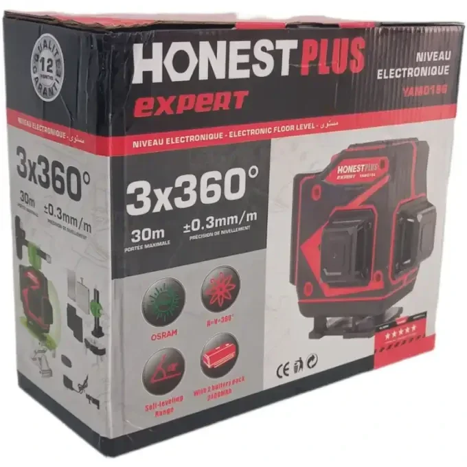 جهاز ضبط المستوى بالليزر niveau laser HONESTPLUS 12 lignes 3D 4