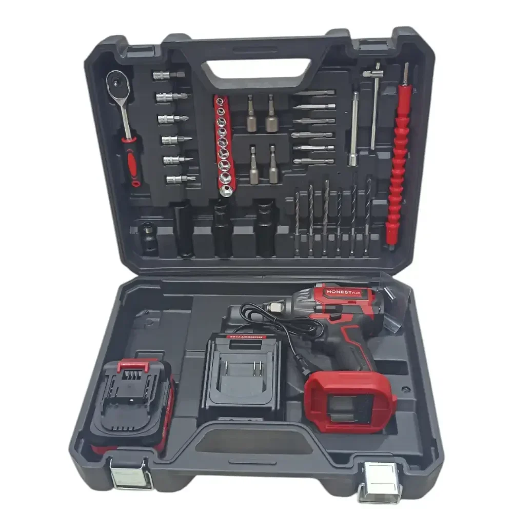 آلة فك البراغي لاسلكية clé à choc Batterie HONESTPLUS 21V YAE6137 + 39PCS