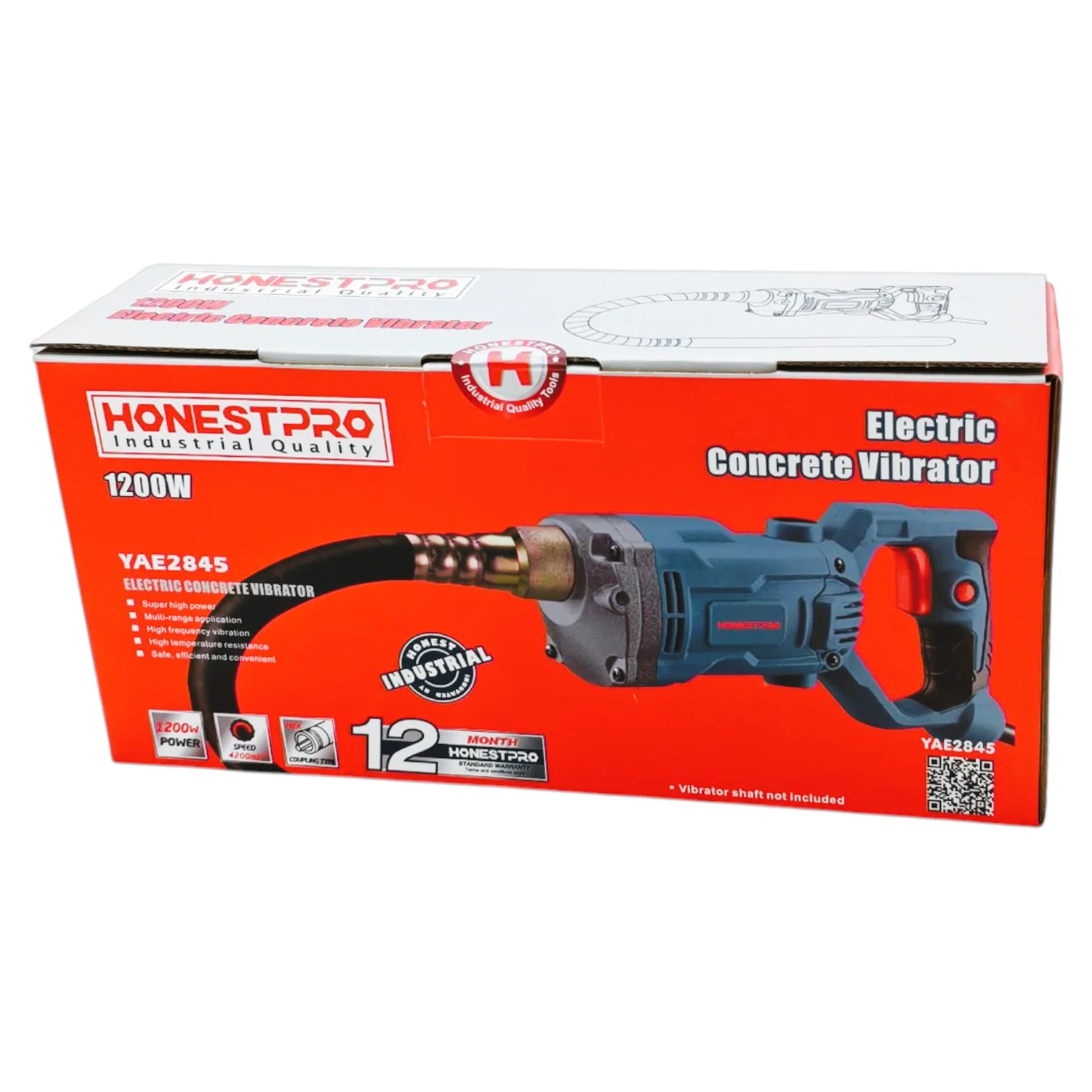 هزاز خرسانة كهربائي Vibrateur à béton électrique 1200 W HONESTPRO YAE2845 4