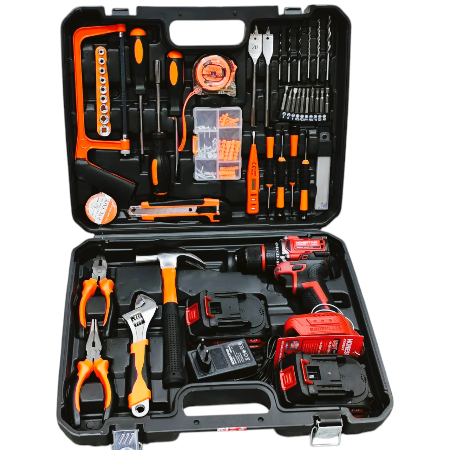 علبة أدوات مع مفك براغي caisse a outils avec visseuse 21V HONESTPLUS YAE2484 3